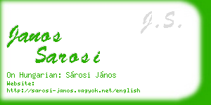 janos sarosi business card